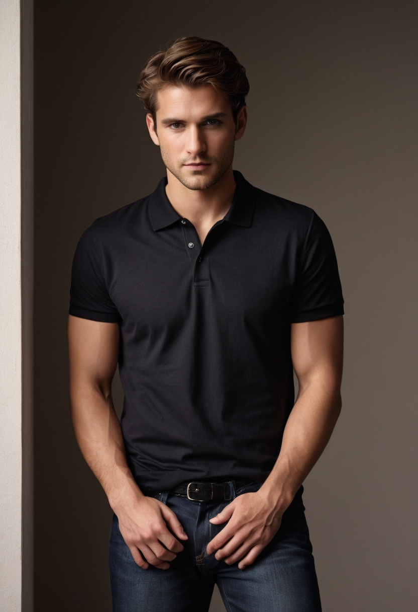 Photo 1 of 1 - Buy Premium Cotton Polo Navy T-Shirt for men – Comfort | Cozy Thread Company