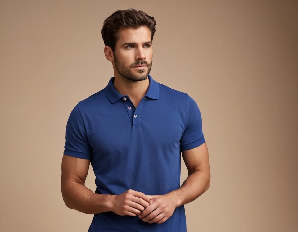 Photo 3 of 3 - Buy Premium Cotton Royal Blue T-Shirt for men – Comfort | Cozy Thread Company