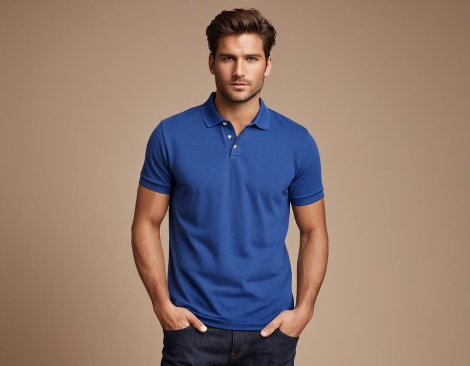 Photo 1 of 3 - Buy Premium Cotton Royal Blue T-Shirt for men – Comfort | Cozy Thread Company