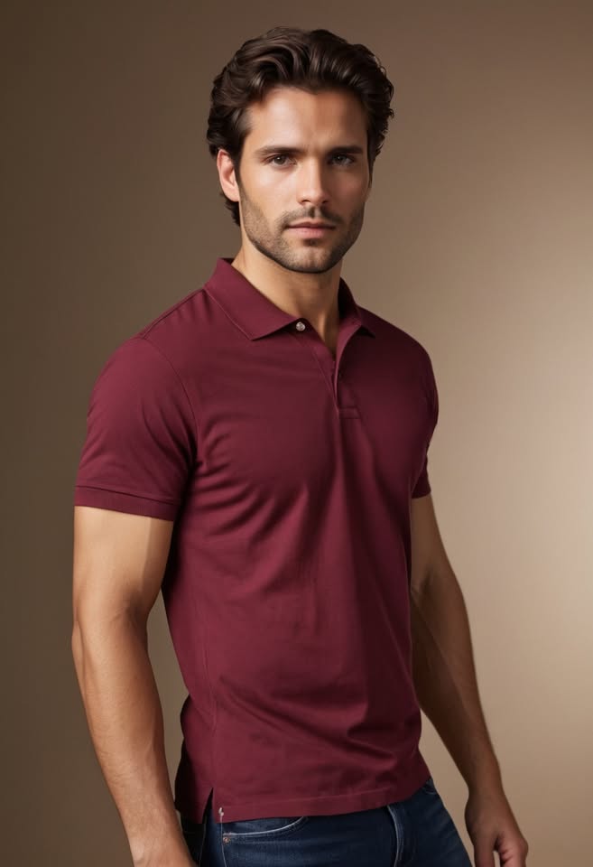 Photo 2 of 3 - Buy Premium Cotton Polo Maroon T-Shirt for men – Comfort | Cozy Thread Company