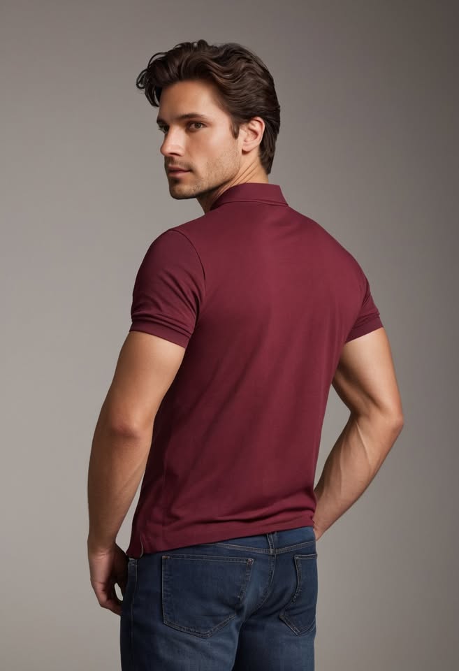 Photo 3 of 3 - Buy Premium Cotton Polo Maroon T-Shirt for men – Comfort | Cozy Thread Company