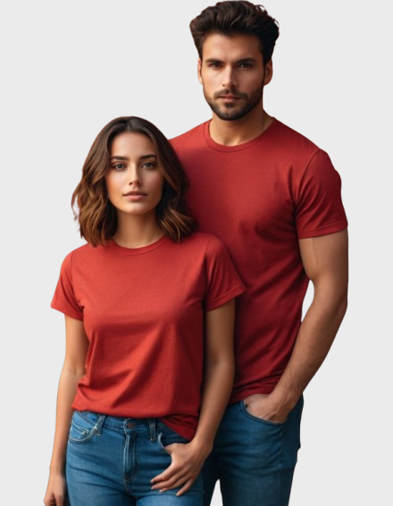 Photo 1 of 1 - Brick Red Cotton T-Shirt – Unisex | Cozy Thread | Cozy Thread Company