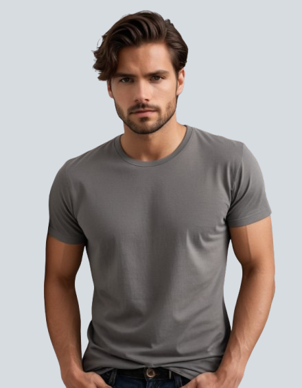 Photo 1 of 1 - Steel grey Cotton T-Shirt – Unisex | Cozy Thread | Cozy Thread Company