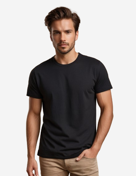 Photo 1 of 1 - Black Cotton T-Shirt – Unisex | Cozy Thread | Cozy Thread Company