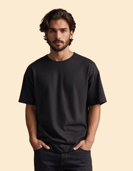 Photo 1 of 1 - Oversized Cotton T-Shirt – Black | Premium Streetwear fo | Cozy Thread Company