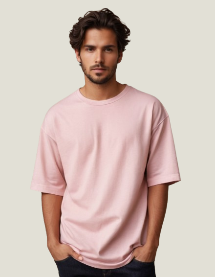 Photo 1 of 1 - Oversized Cotton T-Shirt –Light Pink | Premium Streetwear fo | Cozy Thread Company