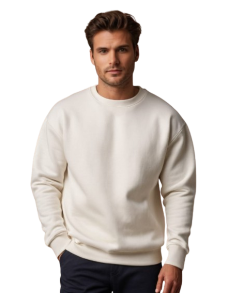 Photo 1 of 1 - White Unisex Oversized Sweatshirt | Premium | Cozy Thr | Cozy Thread Company