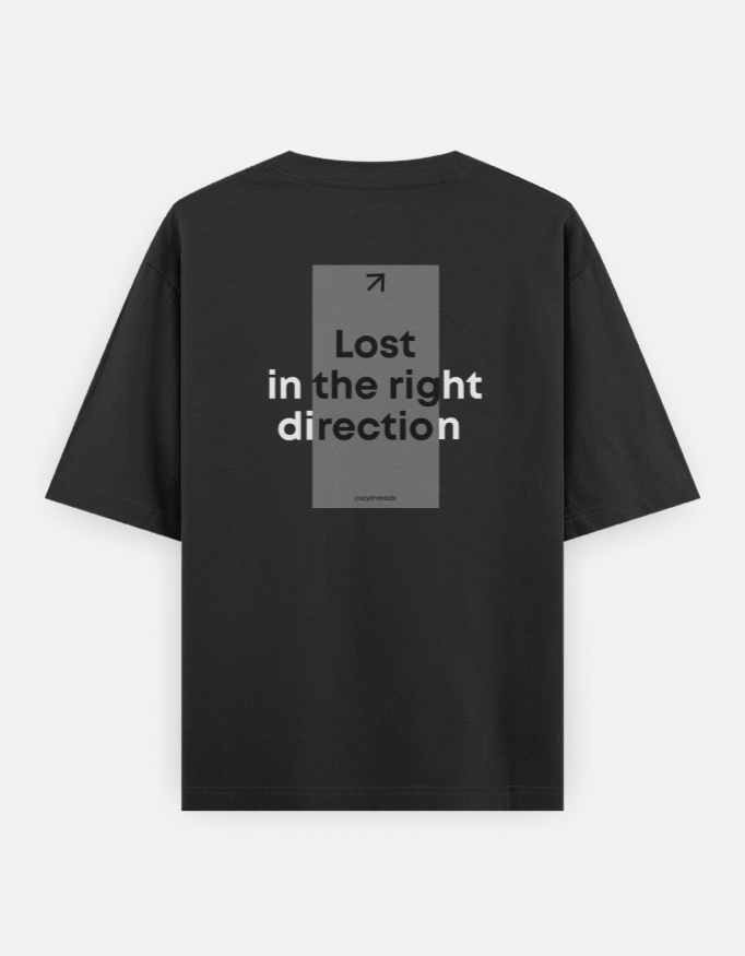 Photo 1 of 2 - Lost in the Right Direction Graphic Oversized T shirt | Cozy Thread Company